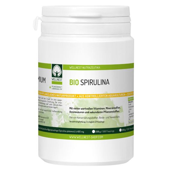 1000 g Spirulina Bio Algen 400 mg (2500 Presslinge)