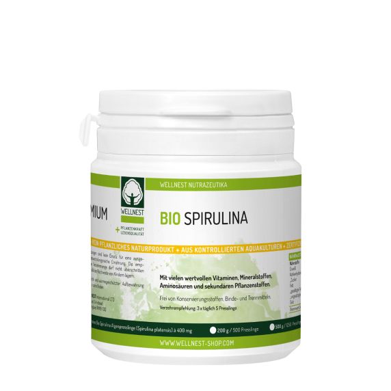 500 g Spirulina Bio Algen 400 mg (1250 Presslinge)