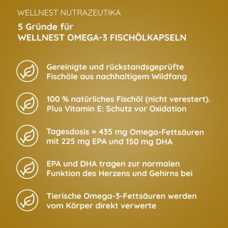 5 Gründe für Wellnest Omega-3 Fischölkapseln 500 mg