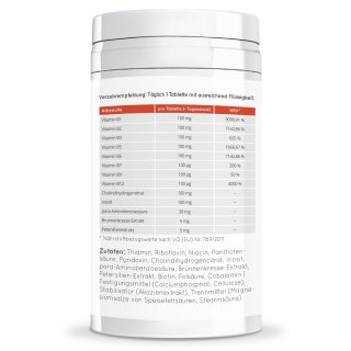 Vitamin B-100 Komplex – Zutaten und Nährstoffwerte