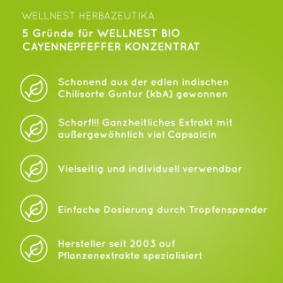 5 Gründe für Wellnest Cayennepfeffer Bio Konzentrat