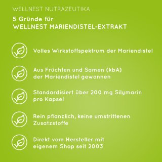 5 Gründe für Wellnest Mariendistel-Extrakt 500 mg